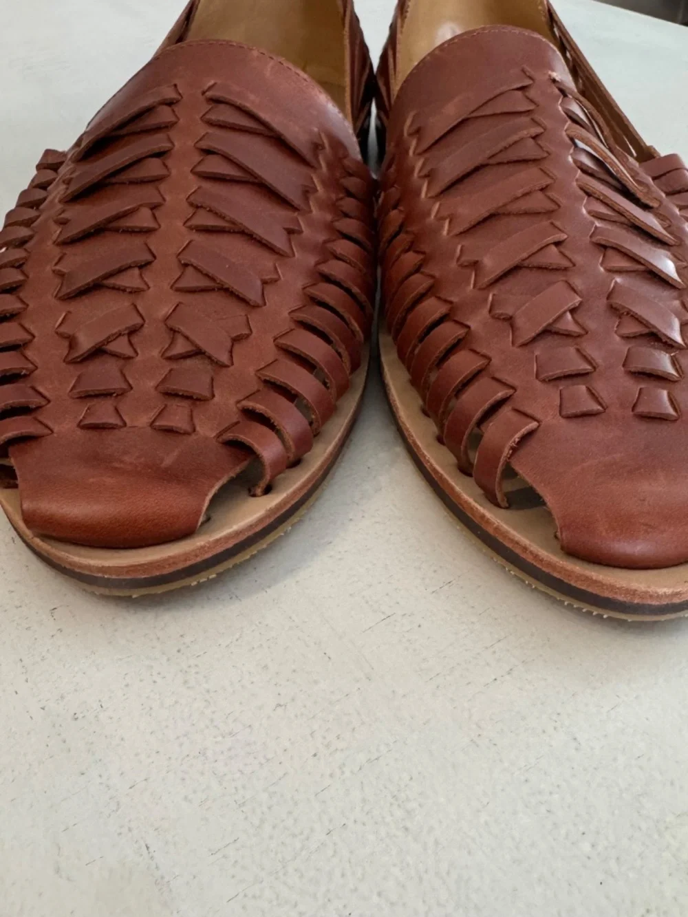 Nisolo Men's Huarache Sandal in Brandy Closed Toe Leather Slip-On Sz 13 NIB
